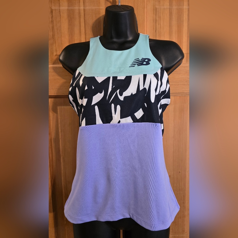 New Balance Women's Tennis Multicolor Athletic Top Gym Running Workout - Picture 2 of 6